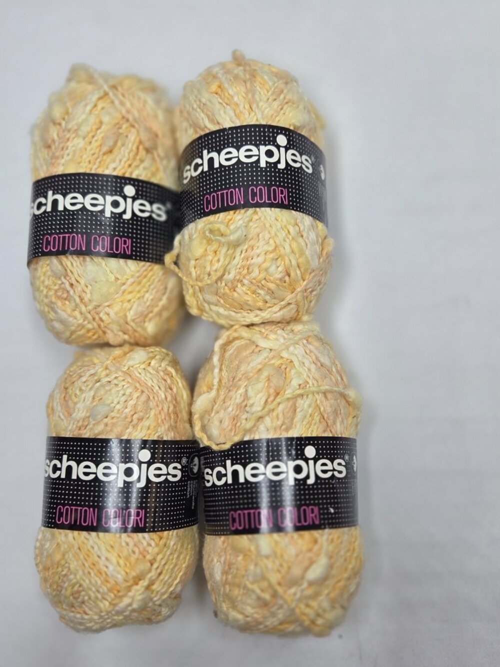 Scheepjes Mayflower Cotton Colo Yarn Variegated Yellow 4 Skeins 50 Grams Retired